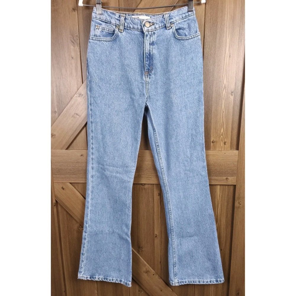 Vintage Y2K Faded Glory Flare Jeans Womens 16 Mid Rise Blue Denim 100% Cotton